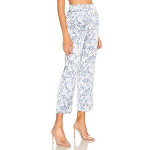 Revolve x Lovers + Friends Size M Audra Blue White Satin Floral Trouser Pants